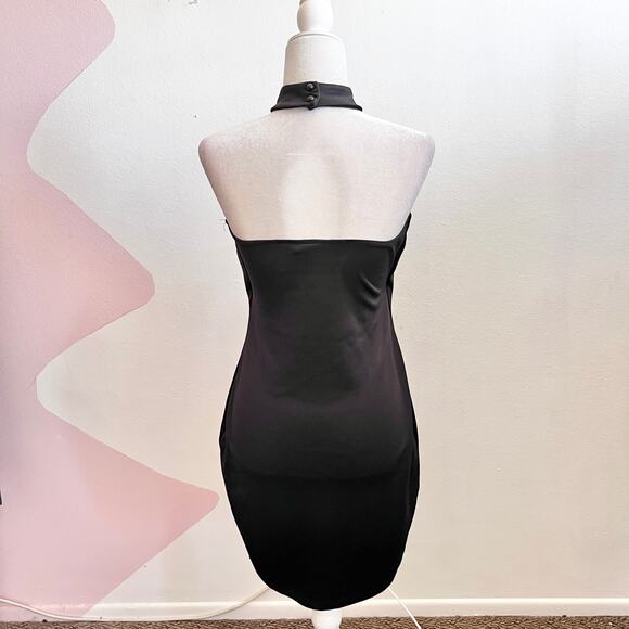 Vintage Beaded Cross Mini Dress Gothic Y2K 2000s Grunge 90s Indie Sleaze Large - Picture 2 of 6